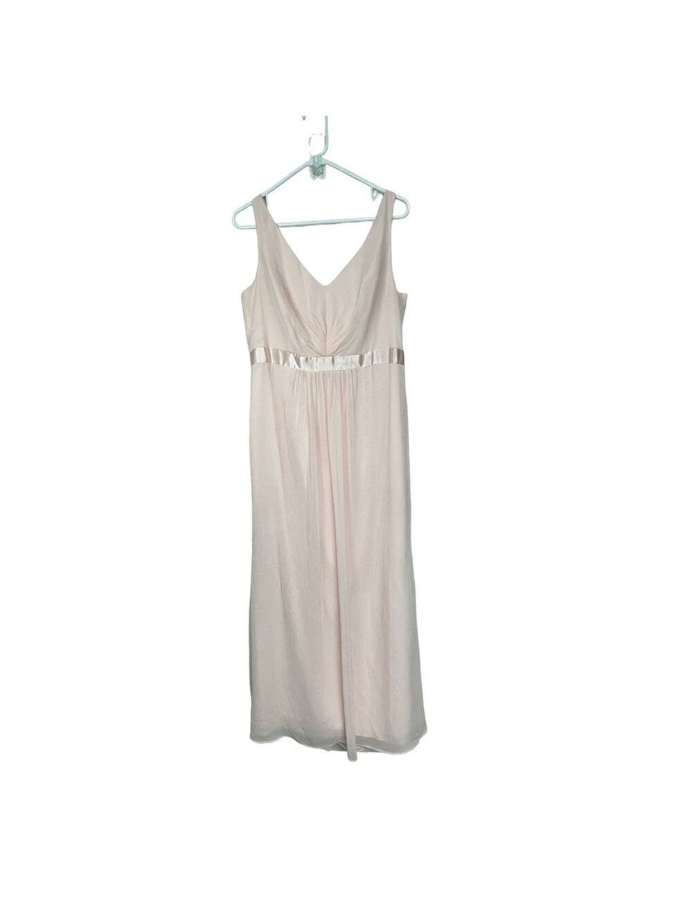 David's Bridal Pink Chiffon Dress Ruffled Back Size 14
